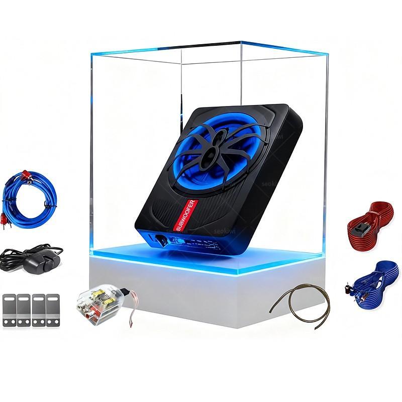 Subwoofer montado en el asiento con potencia máxima de 1000 W, subwoofer ultrafino de 10 pulgadas, actualización del sistema de audio del automóvil, equipo de audio moderno, altavoz ultrafino, esencial para viajes por carretera.