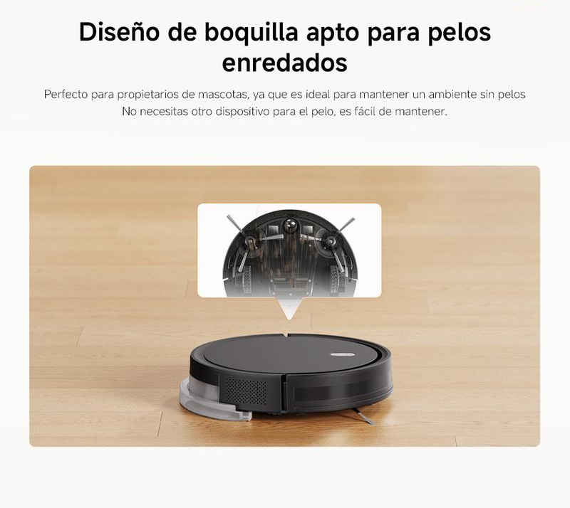 Robot Vacuum E5 Blanco| Funcionalidad de aspirado y limpieza en uno, para limpiar todo el piso