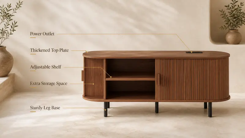 【Sliding Doors Design】ONBRILL 55"/63"/71"/86" Gorgeous Fluted TV Stand for TVs up to 60/70 Inch, Modern Entertainment Center with Power Outlet & Adjustable Shelves Storage for Living Room, Media Console,Bedroom Furniture,Christmas Gift【FallDealsForYou】