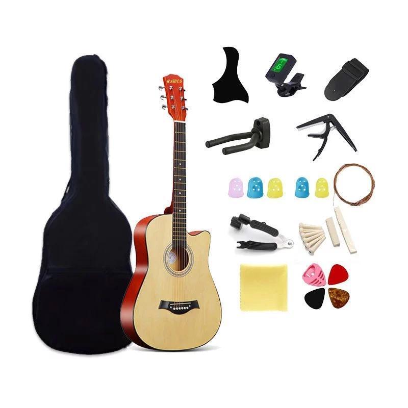 Guitarra Acústica 38 Pulgadas Kit Completo para Principiantes con Afinador Cejilla Funda y Accesorios Ideal para Regalo y Práctica Diaria
