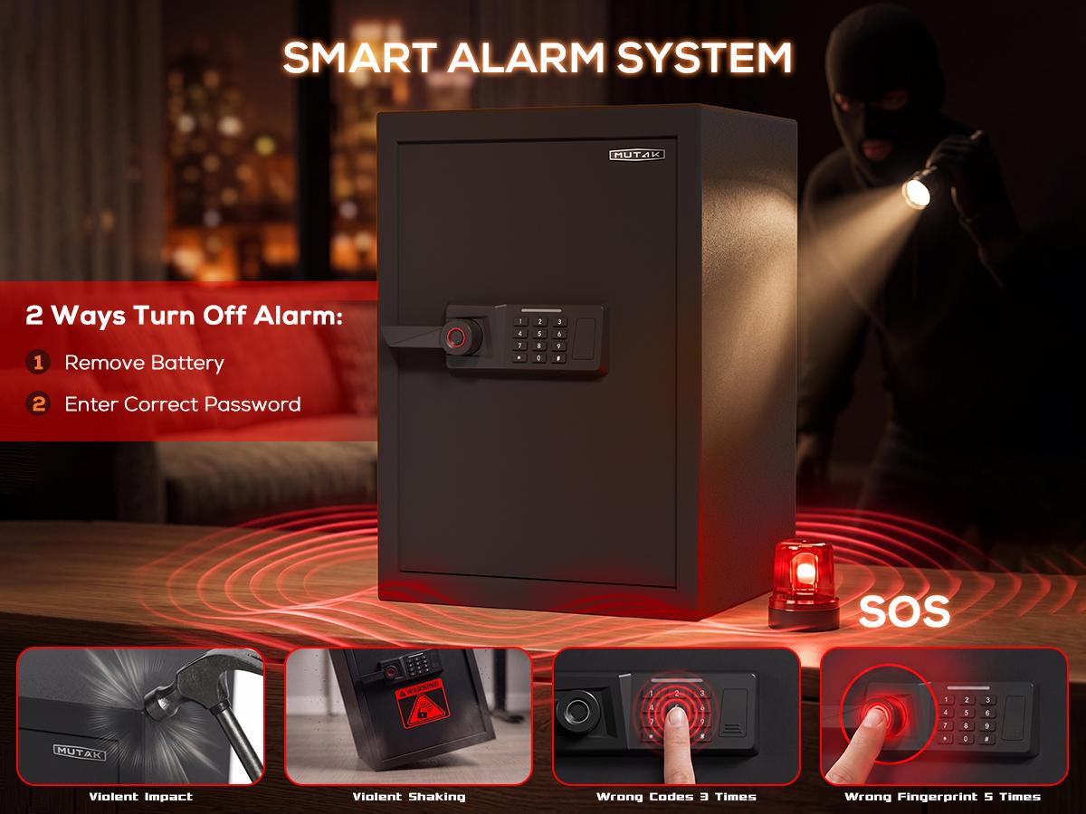 2026 Solid Smart Biometric Luxury Jewelry Security Safe Box - Anti Theft Safes for Unisex Adults Home Security System, 16 Gauge Alloy Steel, 0.1S Fingerprint Quick Unlock, 4 Access Methods, Adjustable Shelf, LED Light, Alarm, AA Required, Fireproof Design 2026 Solid Smart Biometric Luxury Jewelry Security Safe Box - Anti Theft Safes for Unisex Adults Home Security System, 16 Gauge Alloy Steel, 0.1S Fingerprint Quick Unlock, 4 Access Methods, Adjustable Shelf, LED Light, Alarm, AA Required, Fireproof Design