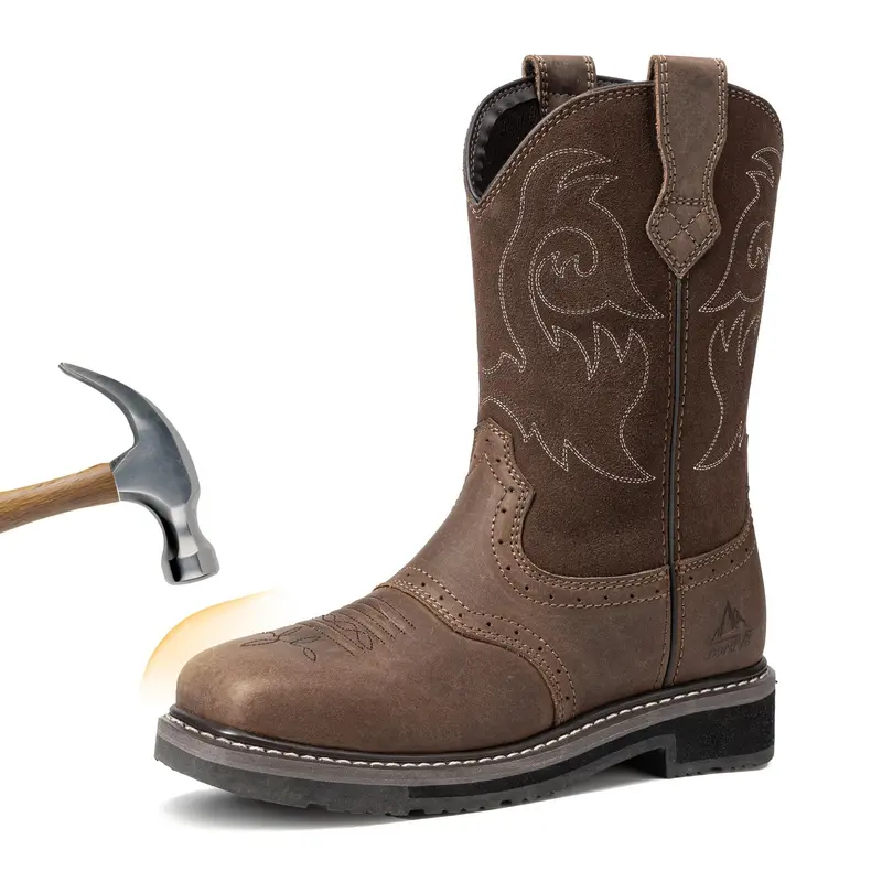 Botas vaqueras para hombre con punta de acero