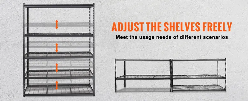【toolupgrade】VEVOR 5-Tier Heavy Duty Wire Shelving Unit, 2000 lbs Capacity 36&times;16&times;72 in NSF Adjustable Steel Stand for Garage/Warehouse, Kitchen Pantry - Black Shelves for Storage & Garage Organization