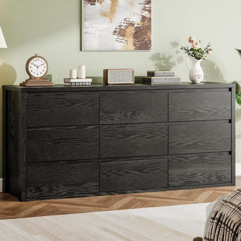 Cómoda de 9 Cajones con Acabado Madera