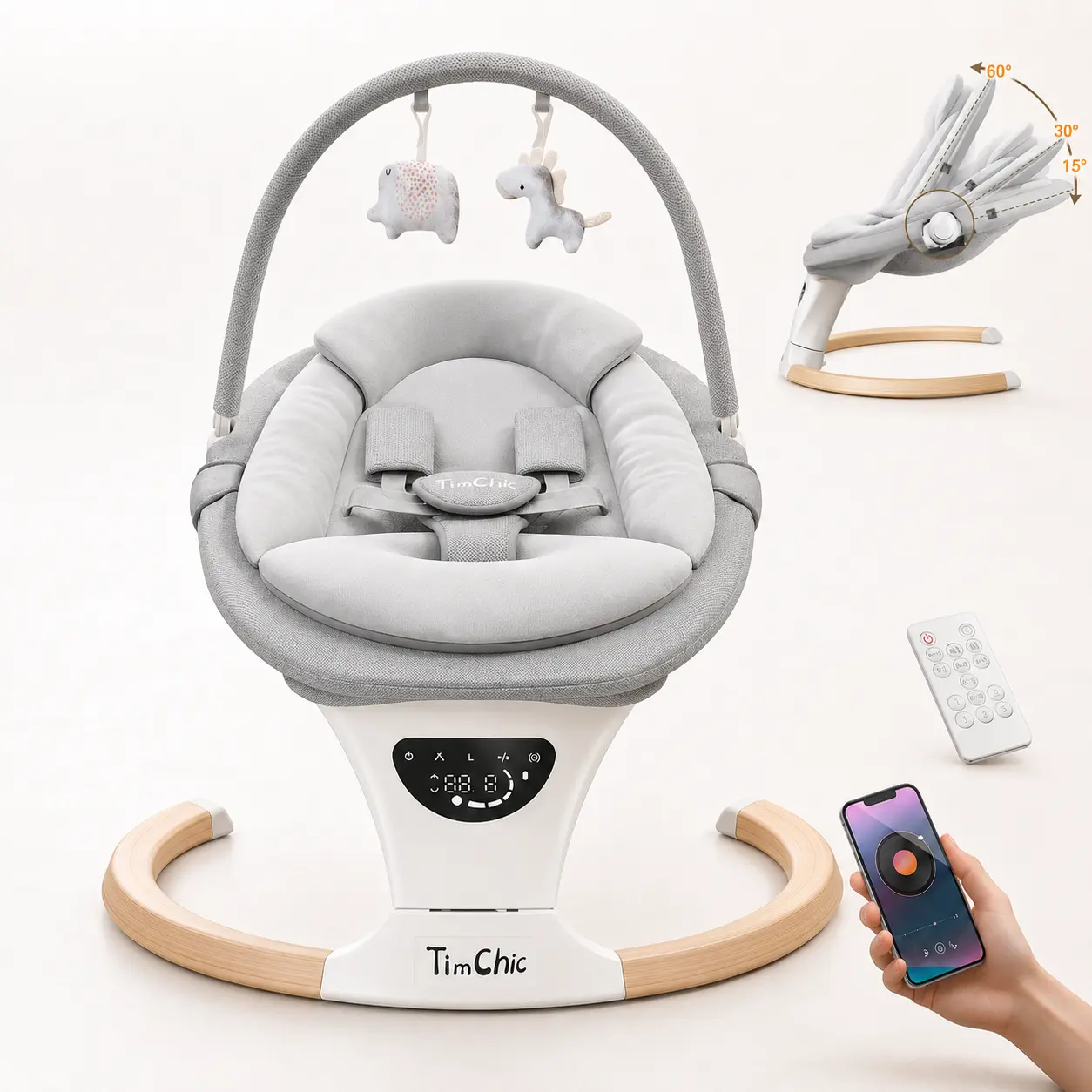 Mecedora Eléctrica para Bebé con Balanceo Automático
