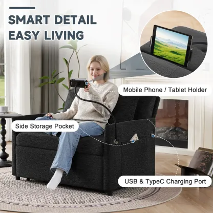 Sofá Cama 3 en 1 con USB y Tipo C