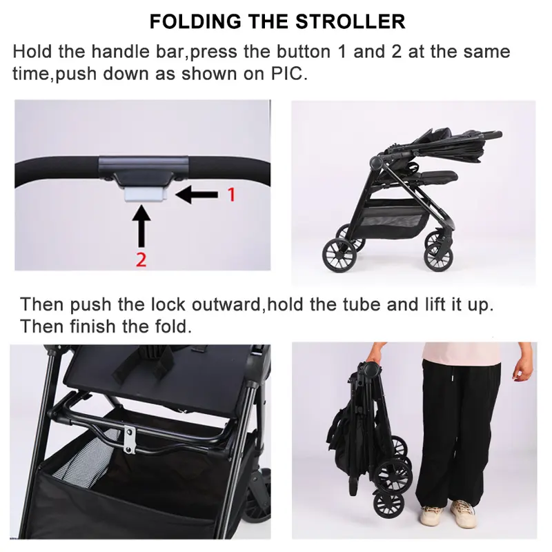 Lightweight Baby Stroller, All-Round Stroller for Babies 0-3 Years Old: One-Click Fold, Zippered Extended Sun Canopy, Only 11.68 lbs, Features Large Storage Basket,  Suitable for Travelling #sohochic