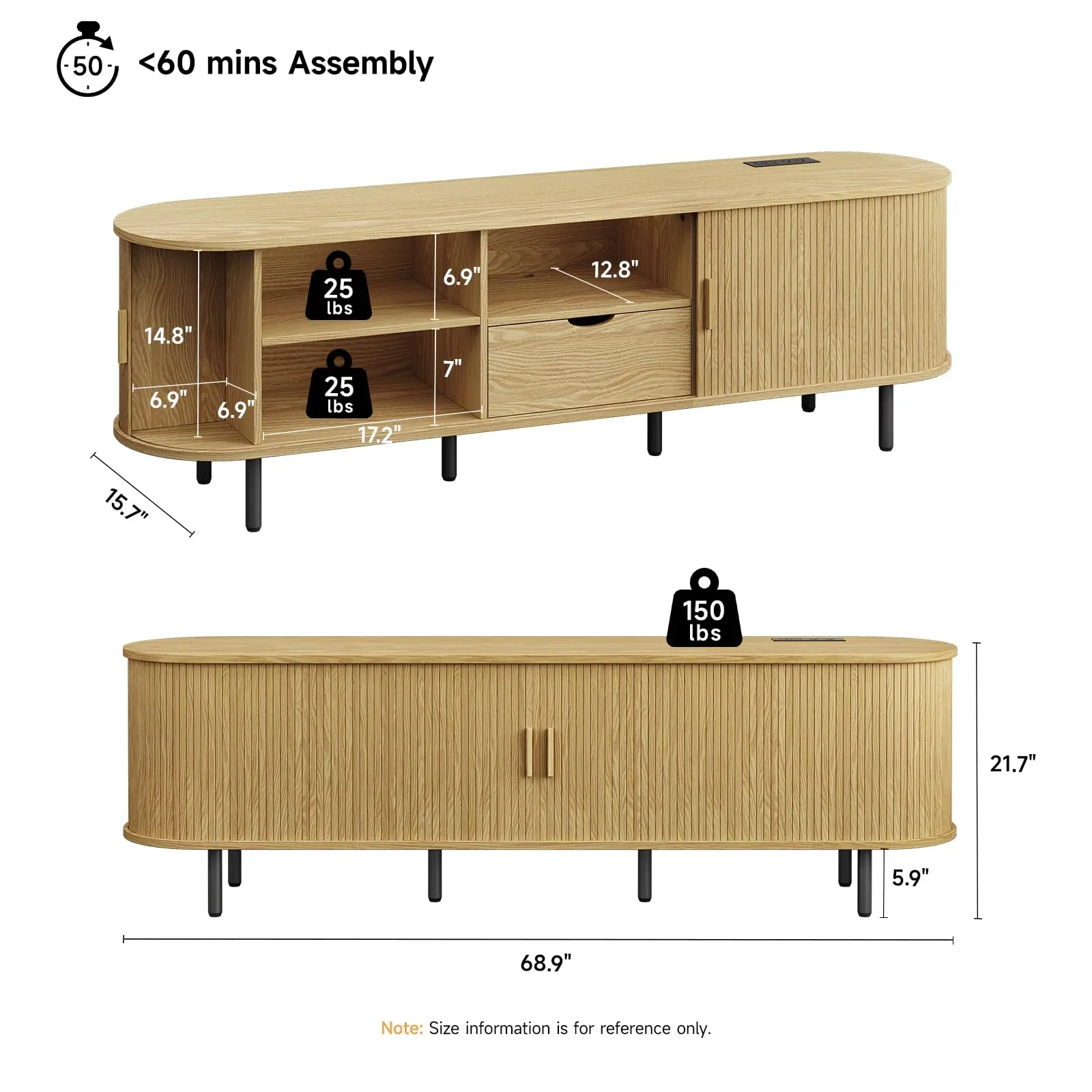Mueble para TV con Puertas Corredizas