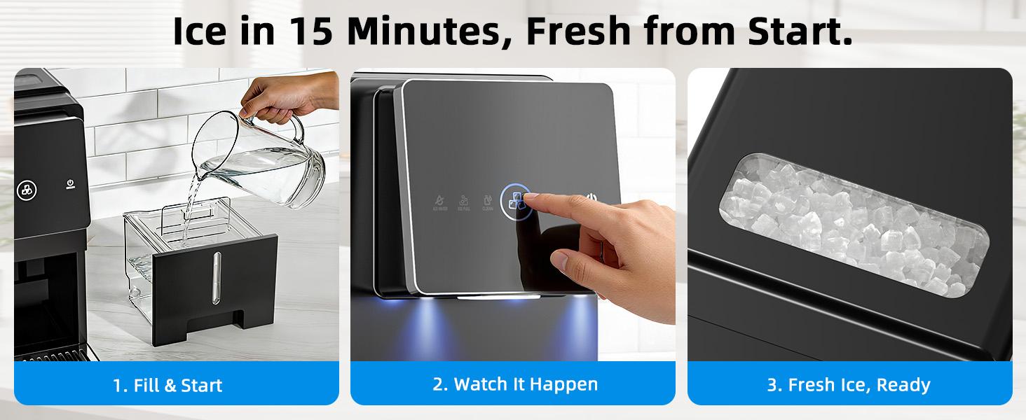 Antarctic Star Countertop Nugget Ice Maker, Self-Cleaning Portable Ice Machine, 33 lb/24H, 1.8L Water Tank, 1.5 lb Ice Storage, Touch Screen & Auto Ice Drop, for Home/Office/Kitchen,back to school,back to school haul Antarctic Star Countertop Nugget Ice Maker, Self-Cleaning Portable Ice Machine, 33 lb/24H, 1.8L Water Tank, 1.5 lb Ice Storage, Touch Screen & Auto Ice Drop, for Home/Office/Kitchen,back to school,back to school haul