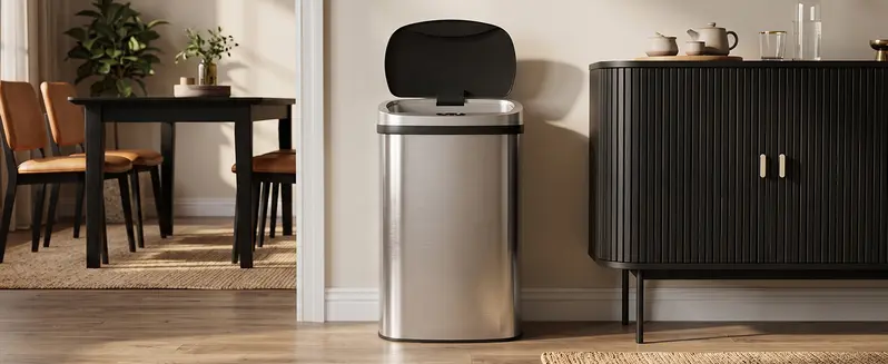 Automatic Trash Can, 13 Gallon Touchless Sensor Garbage Can，Smart trash can，Motion Sensor ，Smart Sensing，Touch-Free Sensing Easy Daily Use