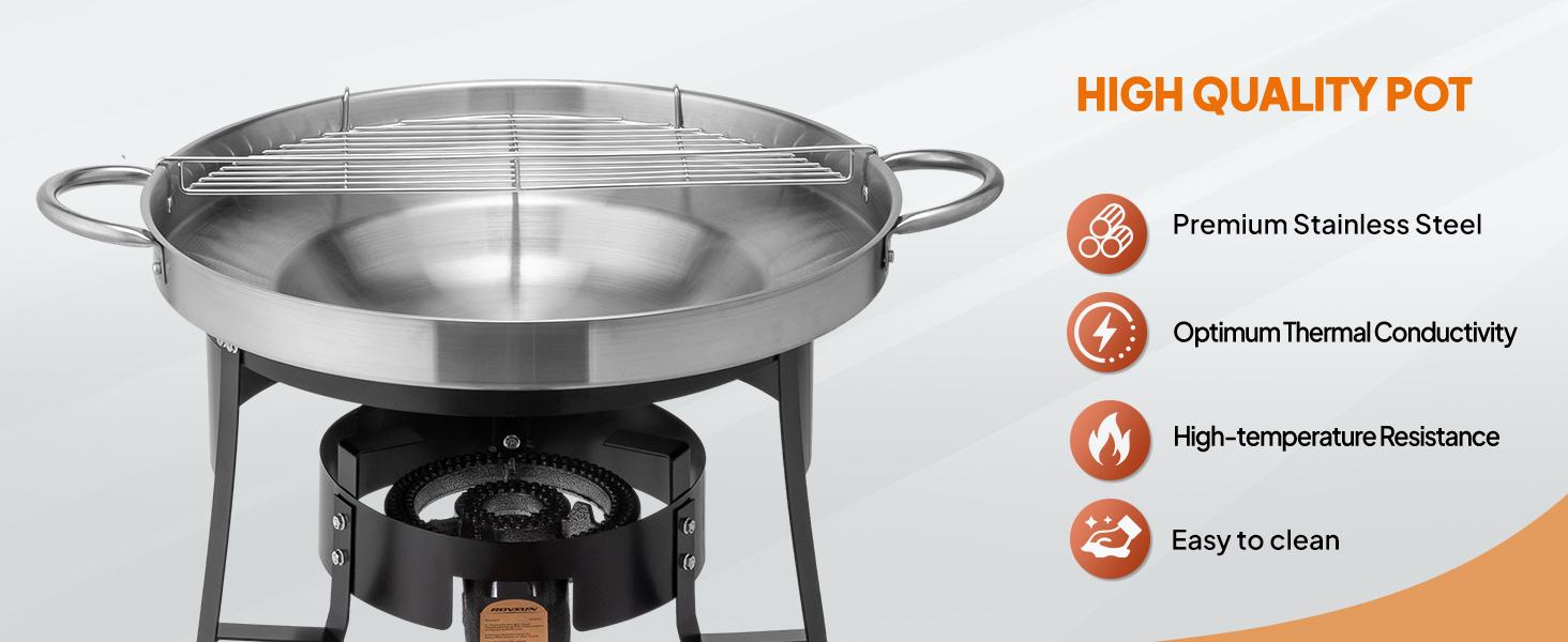 ROVSUN 23" Concave Comal Set with 80,000BTU Propane Stove,disco para cocinar discada, Stainless Steel Discada Disc Cooker with Burner Stand for Backyard & Outdoor Cooking, Taco Para Cocinar Carnitas Tortillas Stir Fry Work ROVSUN 23" Concave Comal Set with 80,000BTU Propane Stove,disco para cocinar discada, Stainless Steel Discada Disc Cooker with Burner Stand for Backyard & Outdoor Cooking, Taco Para Cocinar Carnitas Tortillas Stir Fry Work