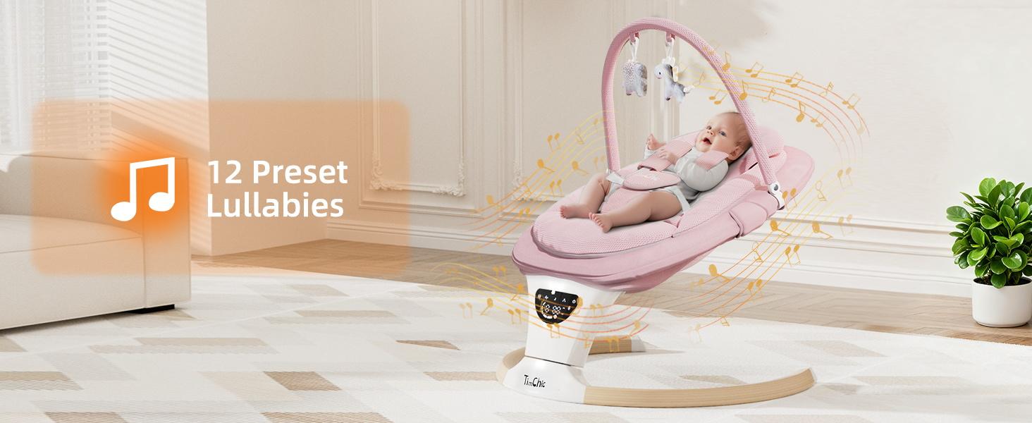 Baby Swing for Infants to Toddler| Portable Infant Swing , Rocker for Newborn with 5 Speeds, 5-Point Harness for Baby Boy Girl Swing with Music