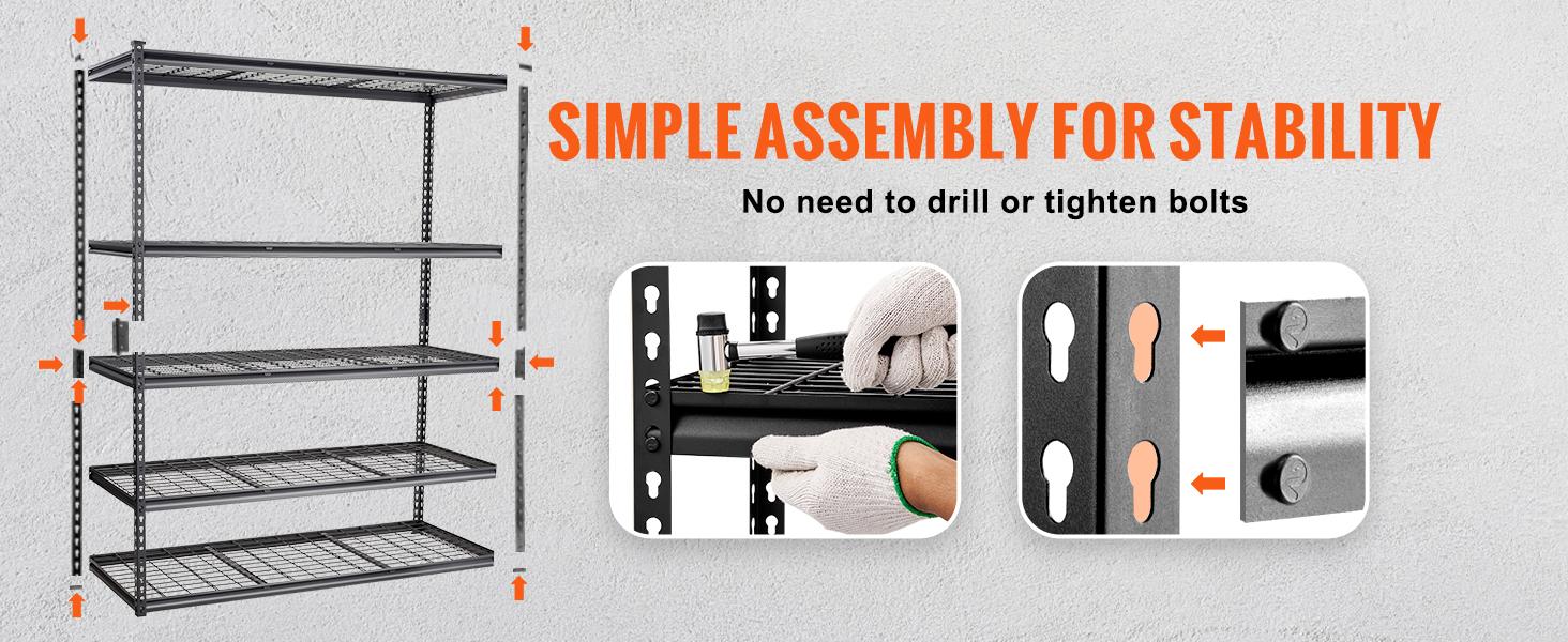 【BackToSchool】VEVOR Wire Shelving Unit, garage shelving unit heavy duty, 5-Tier 2000 lbs Capacity 36×16×72 Inch NSF Adjustable Metal Storage Rack for Kitchen, Pantry, Basement, Warehouse - Black, Adjustable Metal Racks, Durable Steel Stand, Garage Organ