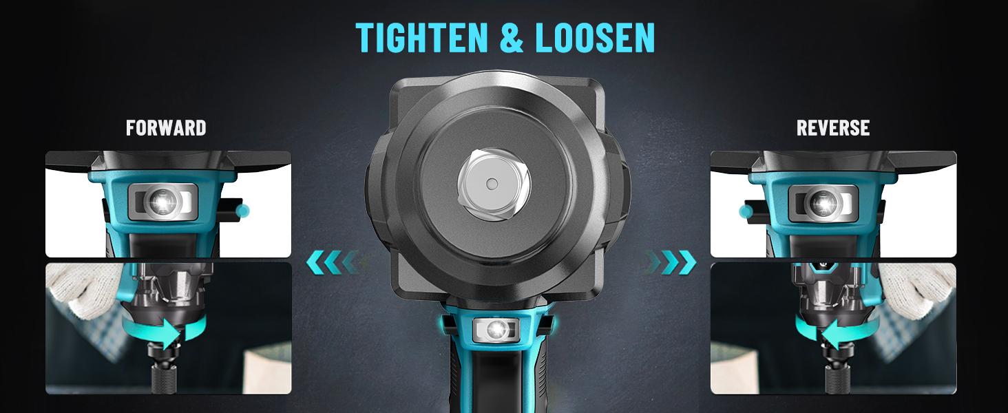 GEVEELIFE Brushless Pure Copper Motor Cordless Universal Impact Wrench Tool Kit, 1200NM 900FT-LBS High Torque Work Tool, 2x4.0Ah Batteries, Fast Charger, 3500RPM Max, 5 Sockets, 1 Extension Bar, No Sparks, Impact Wrench Ratchet for Automobiles