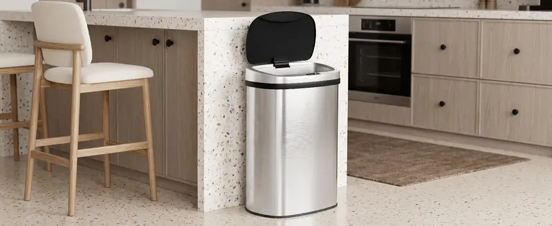 Automatic Trash Can, 13 Gallon Touchless Sensor Garbage Can，Smart trash can，Motion Sensor ，Smart Sensing，Touch-Free Sensing Easy Daily Use