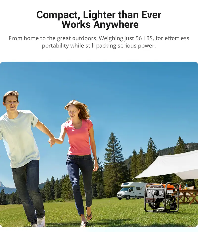 【Ships within 24H】Efurden Power Equipment 4400 Watts Inverter Generator Gas Powered, Portable Open Frame Generator, Low Noise with ECO Mode, RV Ready, Emergency Home Backup 【Ships within 24H】Efurden Power Equipment 4400 Watts Inverter Generator Gas Powered, Portable Open Frame Generator, Low Noise with ECO Mode, RV Ready, Emergency Home Backup
