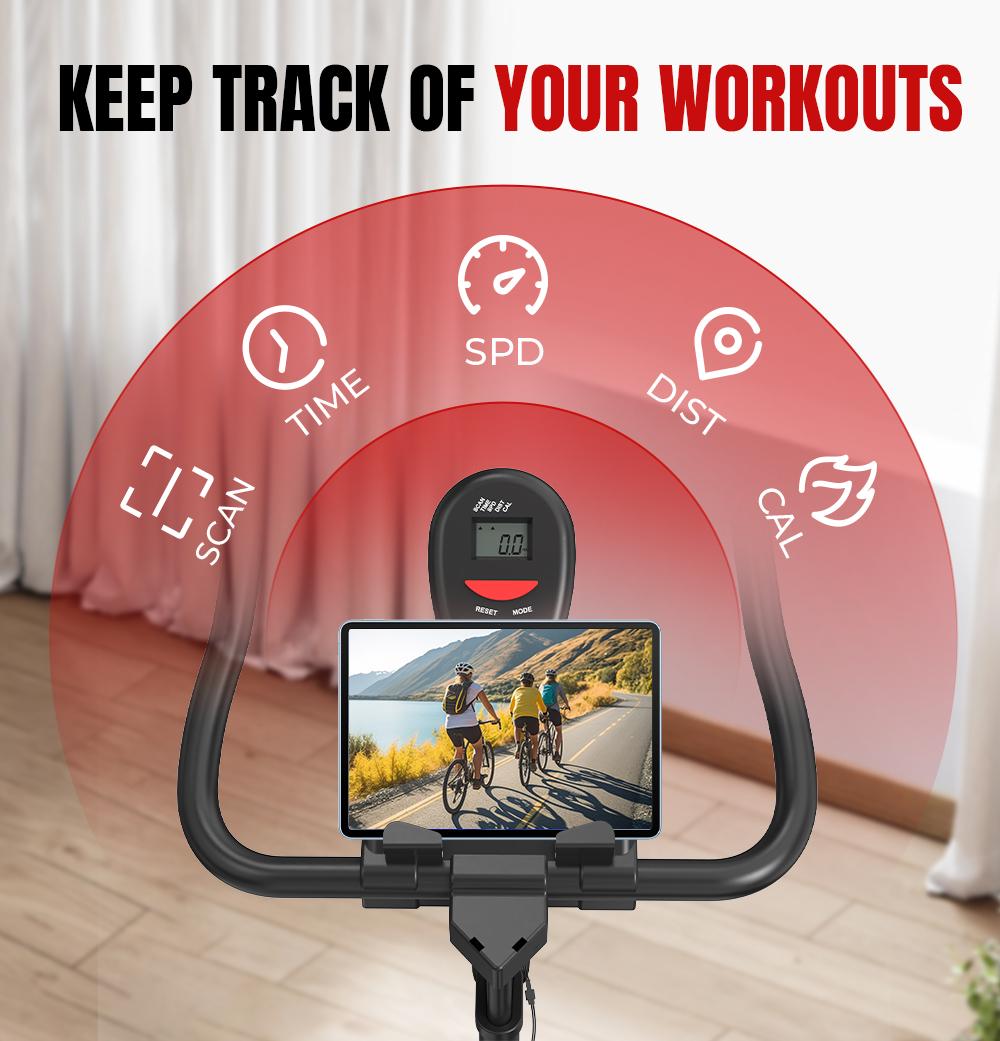 RELIFE Mini Stationary Bike - Silent Home Fitness Equipment with Alloy Steel Frame, Quiet Belt Drive, Adjustable Seat, Cardio at Home Workout Equipment