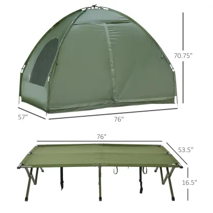 Cama de Campamento 2 en 1 con Tienda