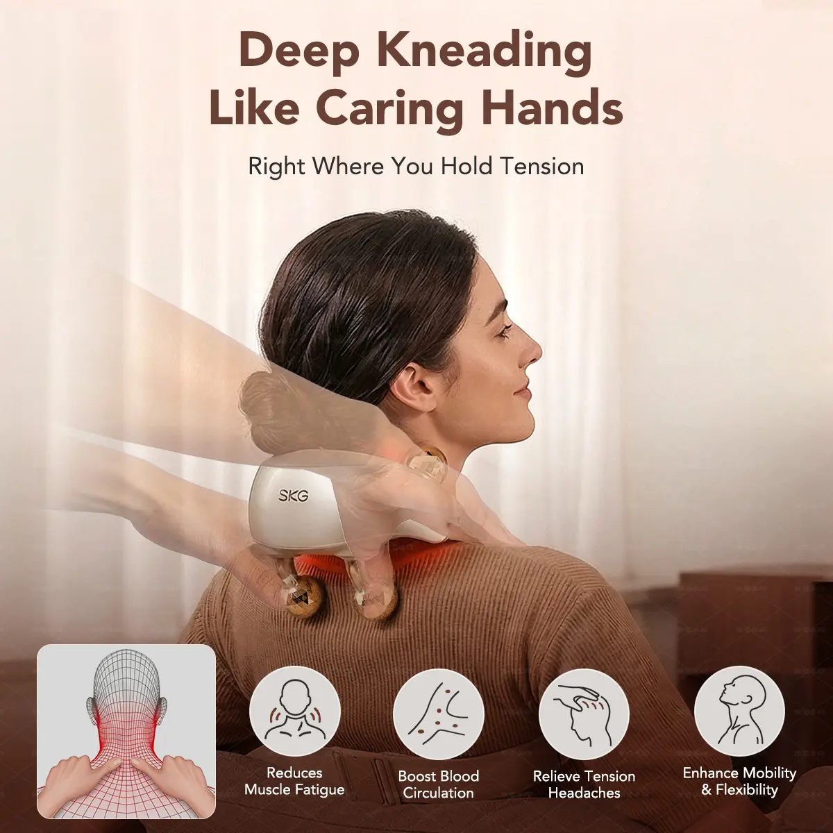 Masajeador Cervical con Calor Shiatsu