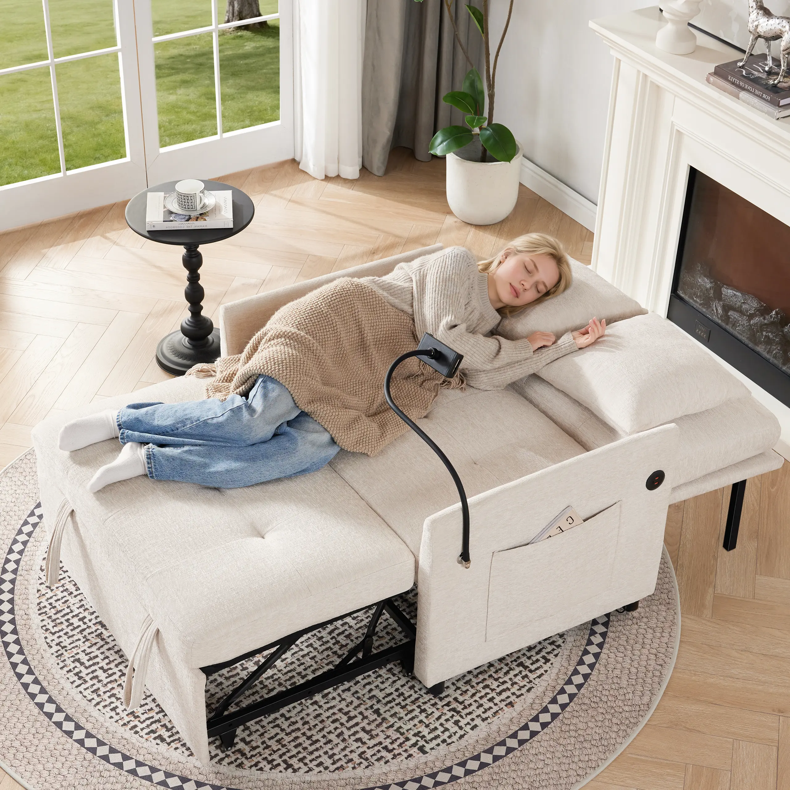 Sofá Cama 3 en 1 con USB y Tipo C