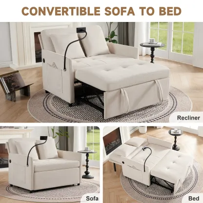 Sofá Cama 3 en 1 con USB y Tipo C