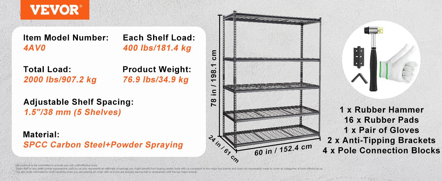【BackToSchool】VEVOR Wire Shelving Unit, garage shelving unit heavy duty, 5-Tier 2000 lbs Capacity 36×16×72 Inch NSF Adjustable Metal Storage Rack for Kitchen, Pantry, Basement, Warehouse - Black, Adjustable Metal Racks, Durable Steel Stand, Garage Organ