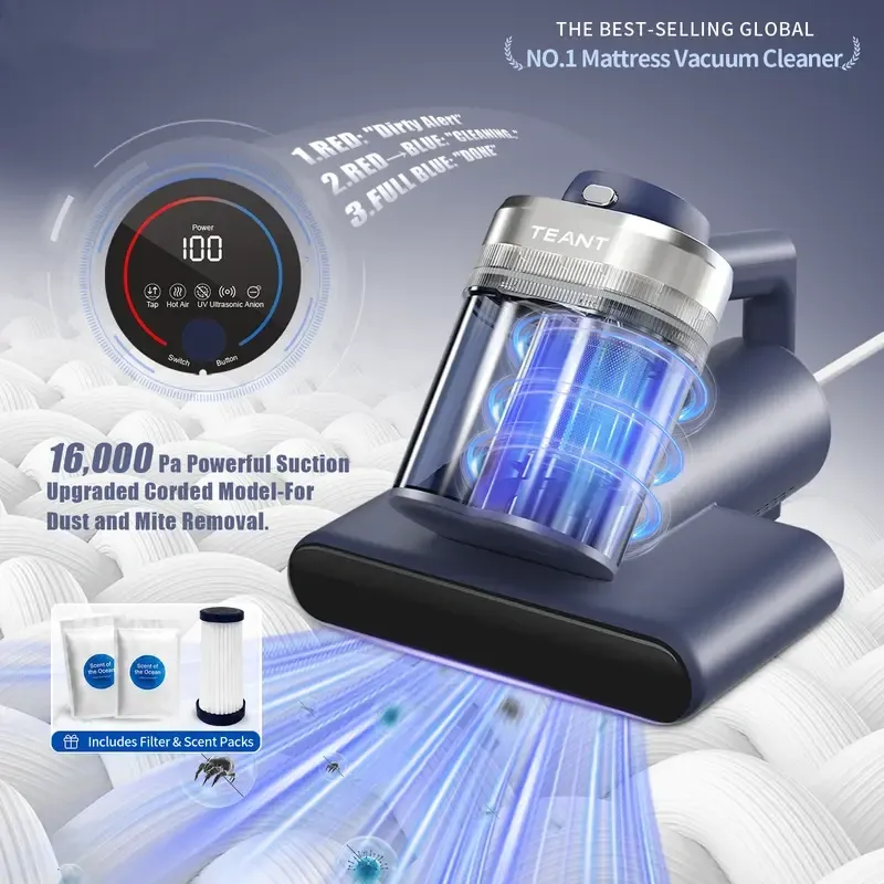 Aspiradora para Colchones y Sofás con Luz UV y Eliminación de Ácaros