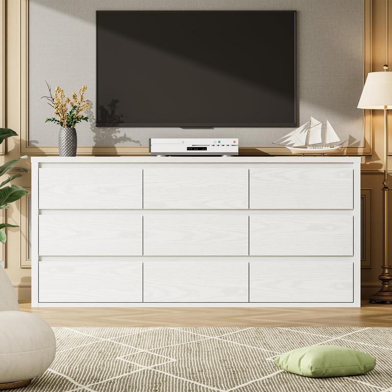 Cómoda de 9 Cajones con Acabado Madera