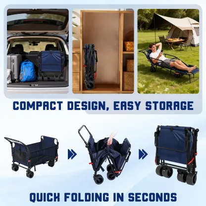 Carrito Plegable 2 en 1 con Silla Reclinable Ajustable