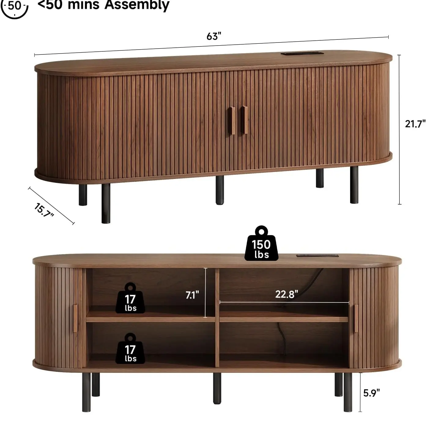 Mueble para TV con Puertas Corredizas