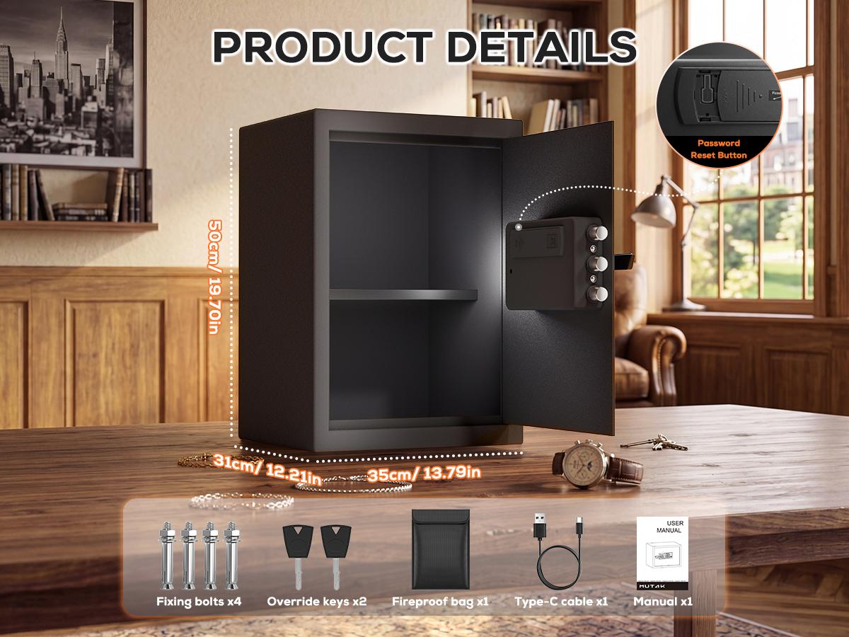 2026 Solid Smart Biometric Luxury Jewelry Security Safe Box - Anti Theft Safes for Unisex Adults Home Security System, 16 Gauge Alloy Steel, 0.1S Fingerprint Quick Unlock, 4 Access Methods, Adjustable Shelf, LED Light, Alarm, AA Required, Fireproof Design 2026 Solid Smart Biometric Luxury Jewelry Security Safe Box - Anti Theft Safes for Unisex Adults Home Security System, 16 Gauge Alloy Steel, 0.1S Fingerprint Quick Unlock, 4 Access Methods, Adjustable Shelf, LED Light, Alarm, AA Required, Fireproof Design