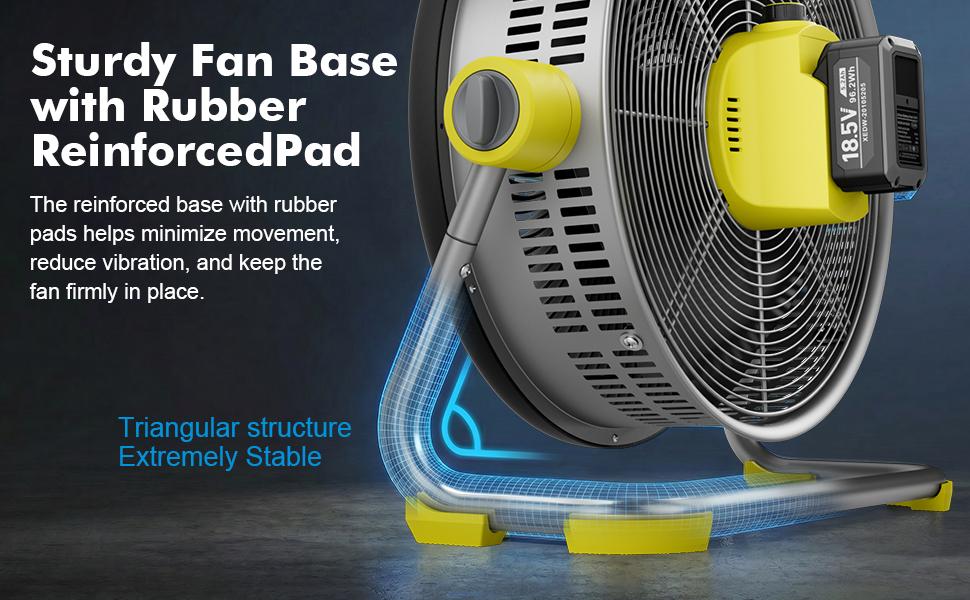 HOMEVOL 20 Inch High Velocity Cordless Floor Fan, 18.5V 5.2Ah Rechargeable Battery Powered 4000 CFM Industrial fan with Carry Handle & Led Light, 6-Speed, 180° Adjustable Tilt, Up to 30 Hours, UL Listed HOMEVOL 20 Inch High Velocity Cordless Floor Fan, 18.5V 5.2Ah Rechargeable Battery Powered 4000 CFM Industrial fan with Carry Handle & Led Light, 6-Speed, 180° Adjustable Tilt, Up to 30 Hours, UL Listed