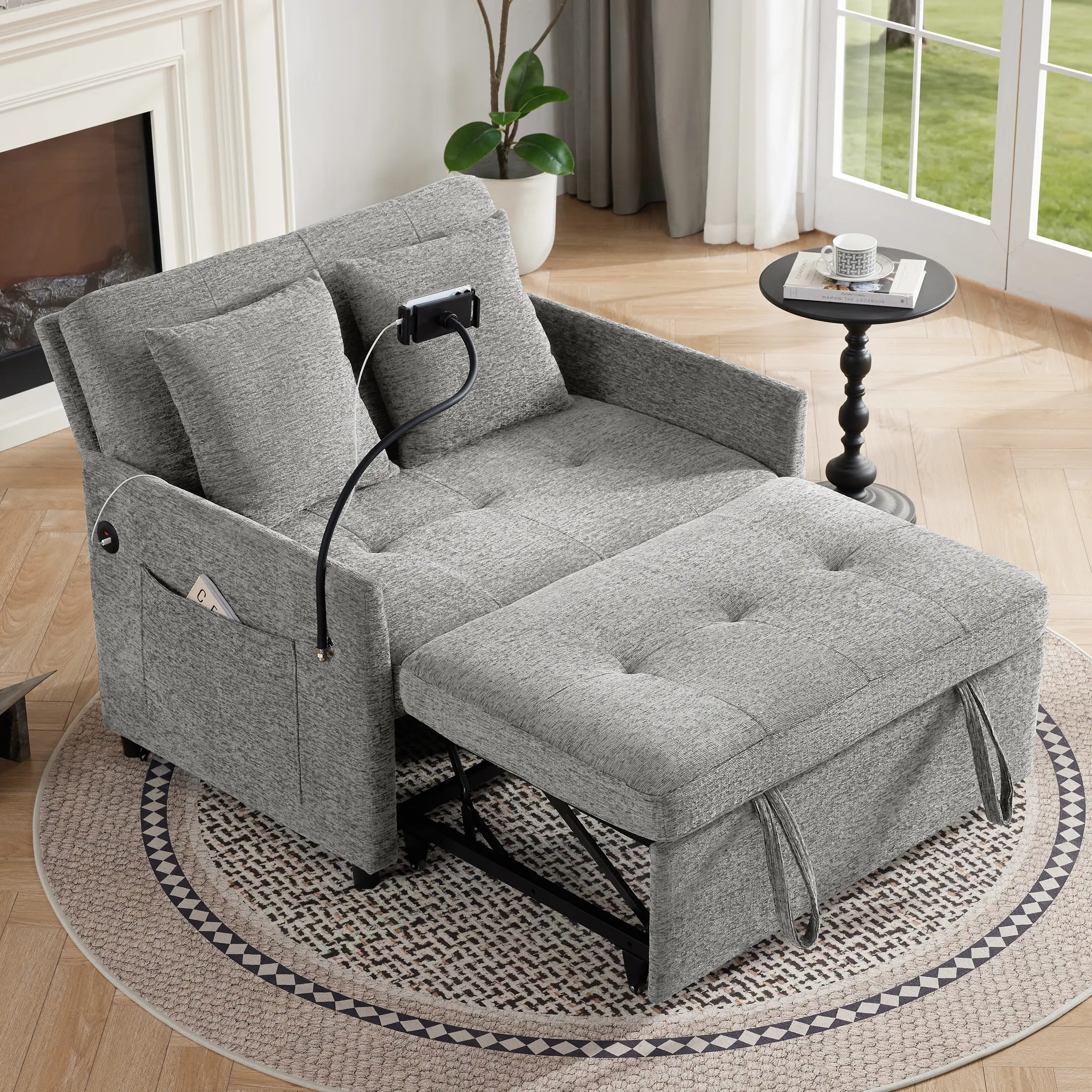 Sofá Cama 3 en 1 con USB y Tipo C