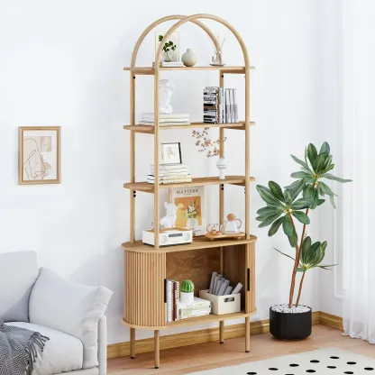 Librero Alto Arqueado con Puertas Corredizas