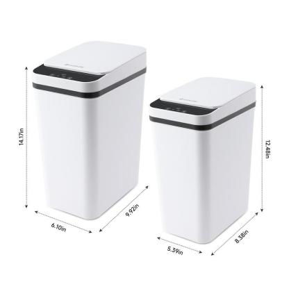 Paquete de 4 Botes de Basura Inteligentes de 3 Galones con Sensor, Paquete de 4 Botes de 4 Galones con Sensor de Movimiento, Botes Compactos y Resistentes al Agua para Recámara, Baño, Oficina y Sala, Blanco y Negro