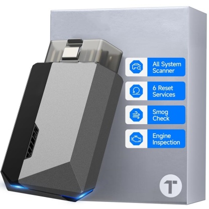 Escáner Automotriz OBD2 Bluetooth, Diagnóstico Completo del Vehículo para iPhone y Android, 6 Funciones de Mantenimiento, Prueba de Emisiones, Lectura y Borrado de Luz Check Engine, 1 Año de Actualizaciones Gratis