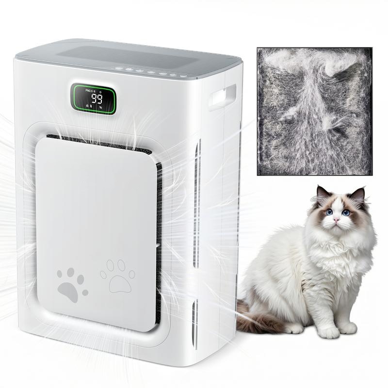 Purificador de Aire para Hogar hasta 2500 pies², Filtro HEPA H13 de Doble Cara, Elimina Pelo de Mascotas, Olores, Alérgenos y PM2.5 con Modo Automático y 5 Velocidades