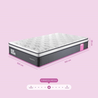 Colchón Color Dreams Pro Hybrid con Eurotop | Híbrido | 28cm | Eurotop + Pocket Coils + Memory Foam