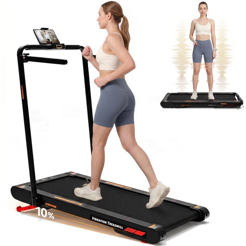 Caminadora Plegable con Pasamanos, Máquina de Ejercicio 5 en 1, Inclinación Manual y Automática, Portátil