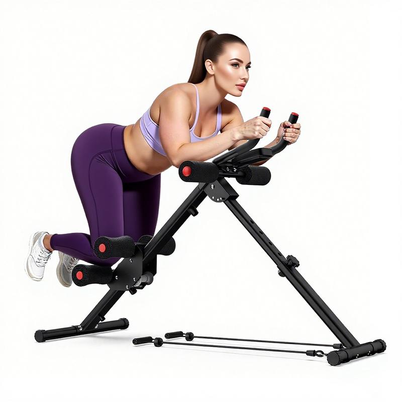 Máquina para Abdominales y Entrenamiento de Core, Estructura de Acero Ajustable, Plegable, Pantalla LCD, Soporta 440 lb