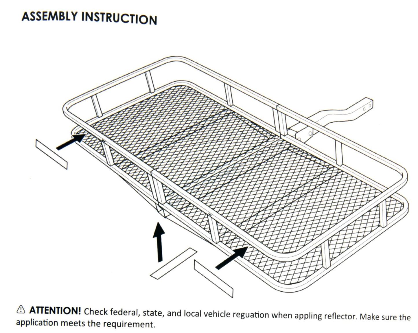 Hitch Mount Cargo Carrier for 2" Receiver, Folding Steel Cargo Basket, 500 lb Capacity, Heavy-Duty Powder-Coated Finish, Mesh Base for SUV, Truck, RV & Trailer