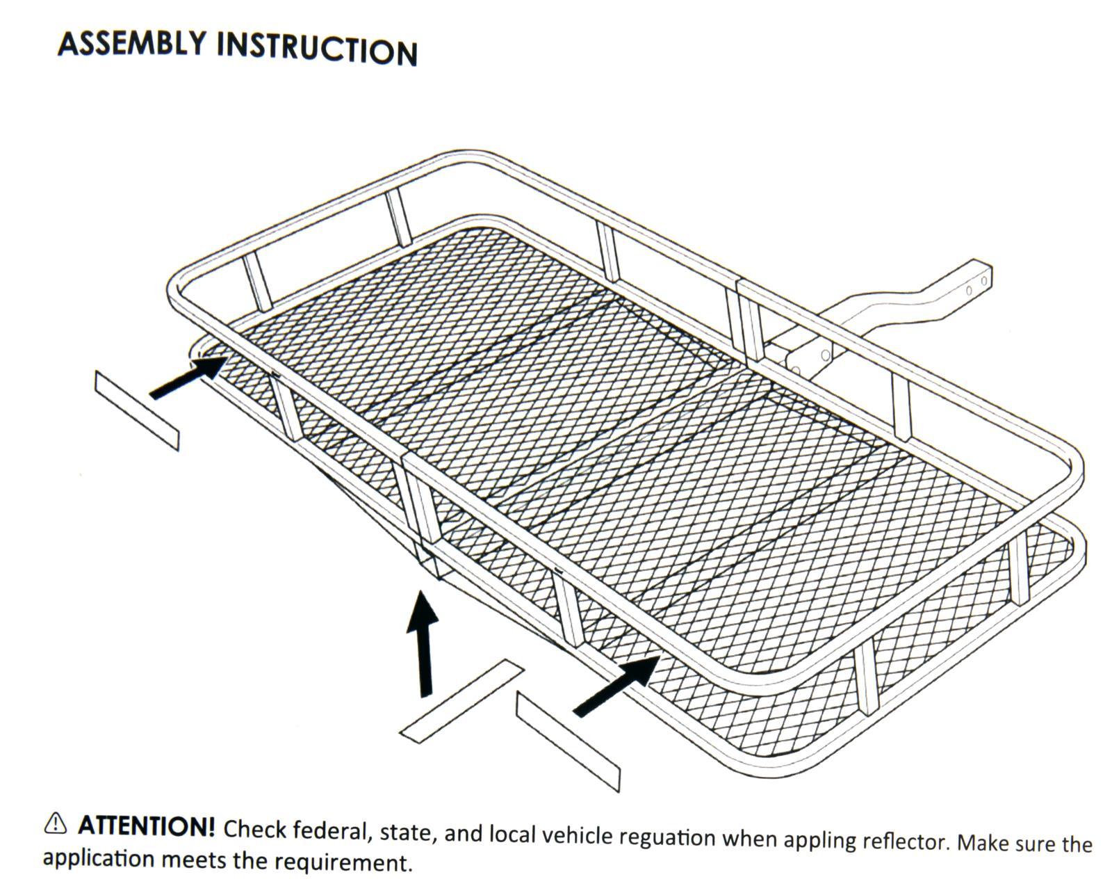 Hitch Mount Cargo Carrier for 2" Receiver, Folding Steel Cargo Basket, 500 lb Capacity, Heavy-Duty Powder-Coated Finish, Mesh Base for SUV, Truck, RV & Trailer