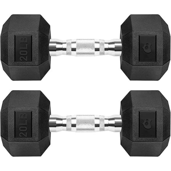 Bluelander Par De Mancuernas Hexagonales para Entrenamiento en Casa - Agarre Antideslizante y Base Protectora - Equipo De Gimnasio En Casa - Calidad Premium