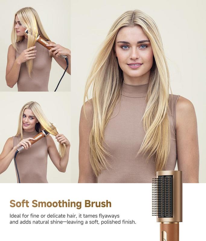 【Oferta Limitada】Moldeador de Cabello 7 en 1 con Secado Rápido, Set de Peinado 4 en 1, Voltaje de 110-120 V, 2 Barriles Rizadores, Efecto Voluminizador, Cepillo Alisador y Herramientas para Rizar y Secar el Cabello