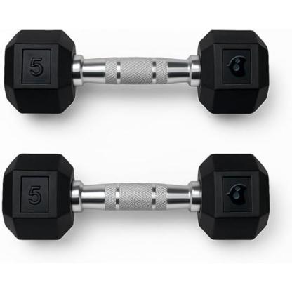 Bluelander Par De Mancuernas Hexagonales para Entrenamiento en Casa - Agarre Antideslizante y Base Protectora - Equipo De Gimnasio En Casa - Calidad Premium