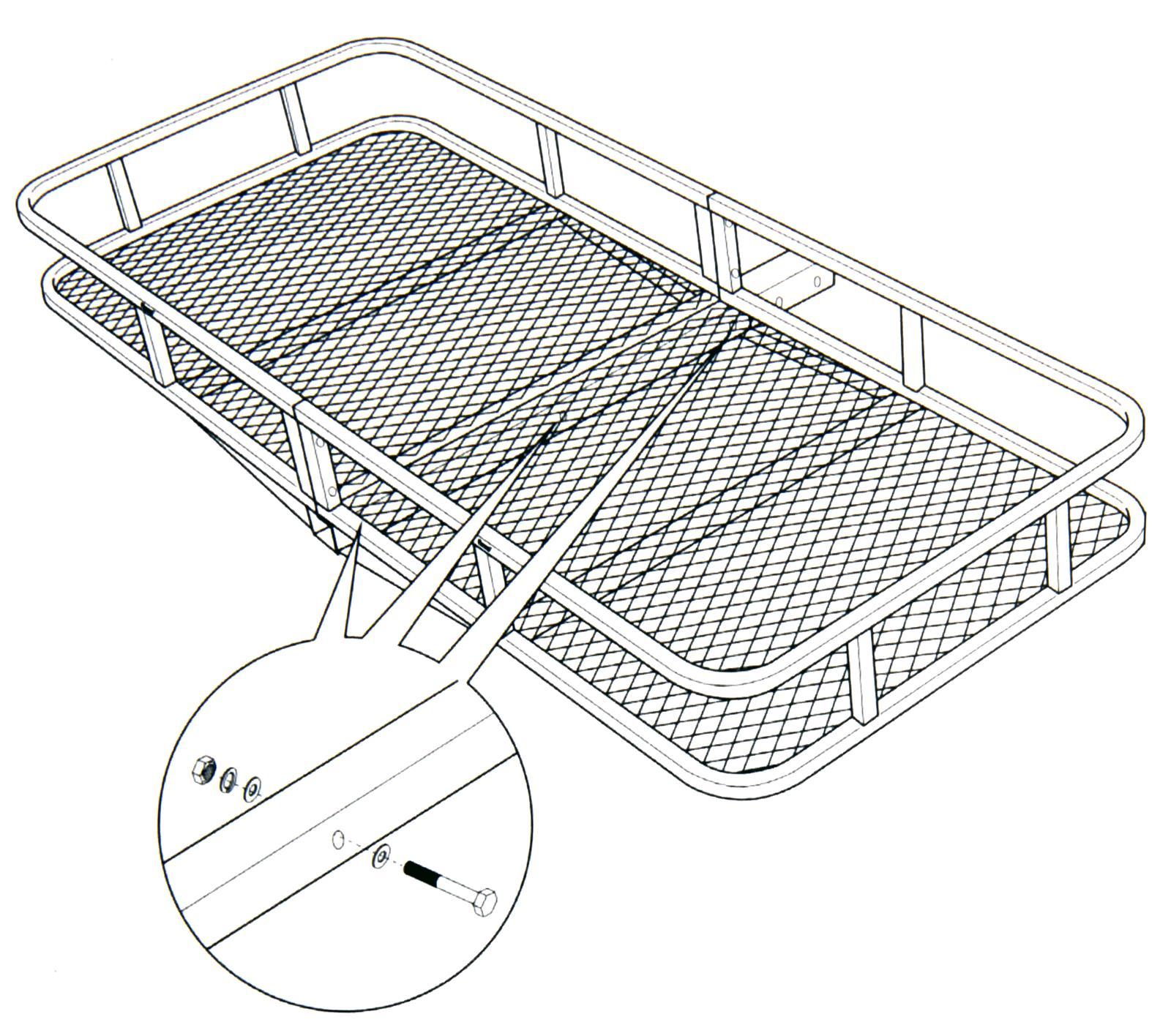Hitch Mount Cargo Carrier for 2" Receiver, Folding Steel Cargo Basket, 500 lb Capacity, Heavy-Duty Powder-Coated Finish, Mesh Base for SUV, Truck, RV & Trailer