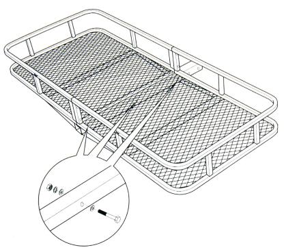 Hitch Mount Cargo Carrier for 2" Receiver, Folding Steel Cargo Basket, 500 lb Capacity, Heavy-Duty Powder-Coated Finish, Mesh Base for SUV, Truck, RV & Trailer