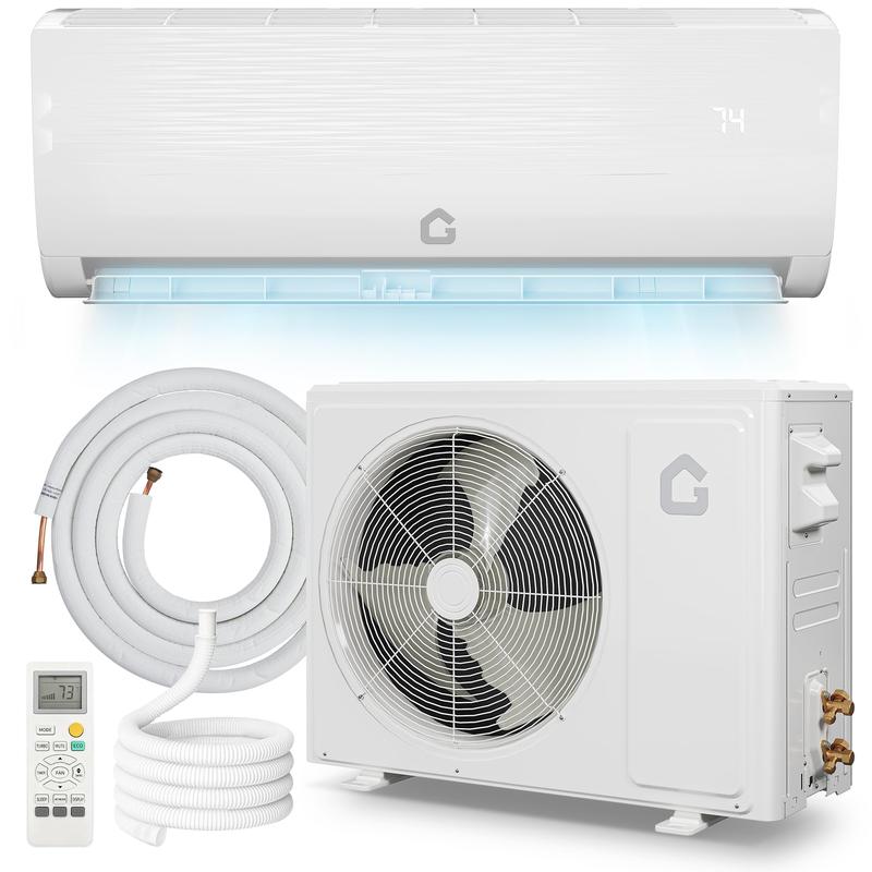 Aire acondicionado mini split Garvee de 24K/23K/18K/17K/12K/11.5K/9K BTU con bomba de calor, 22 SEER2, ultra silencioso, 110/115V/208-230V sin ductos, con WiFi y control por app, enfría y calienta hasta 1500 pies², incluye kit de instalación.