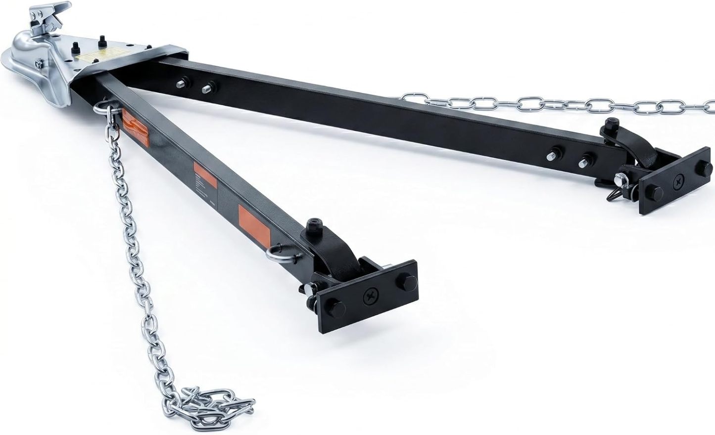 Barra de Remolque Universal 5500 lb con Cadenas de Seguridad, Acero Aleado Reforzado, Compatible con Enganche de Bola de 2" para Autos, RV y Camiones