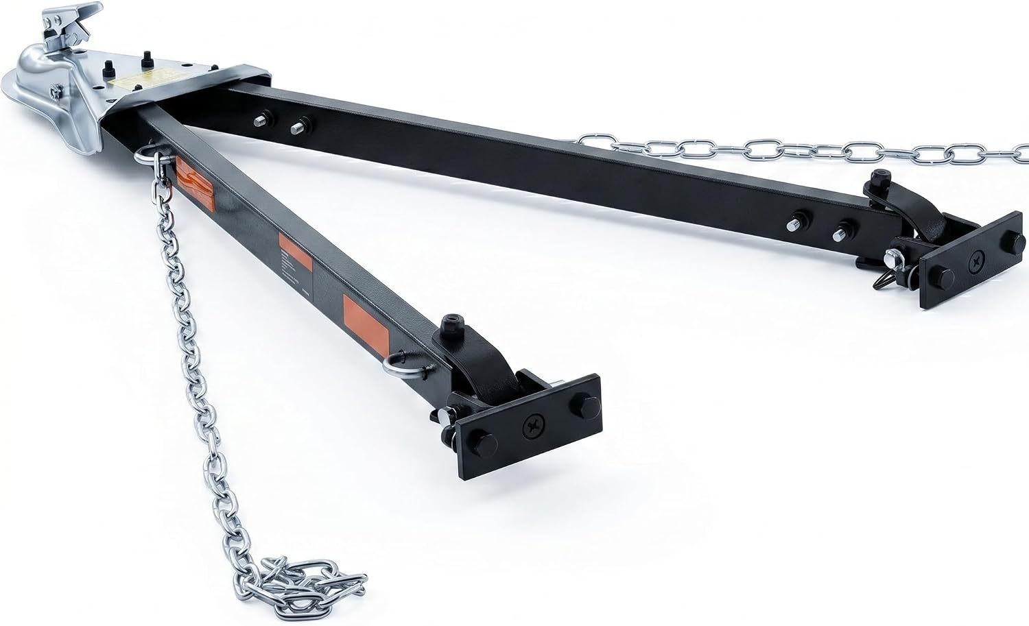 Barra de Remolque Universal 5500 lb con Cadenas de Seguridad, Acero Aleado Reforzado, Compatible con Enganche de Bola de 2" para Autos, RV y Camiones